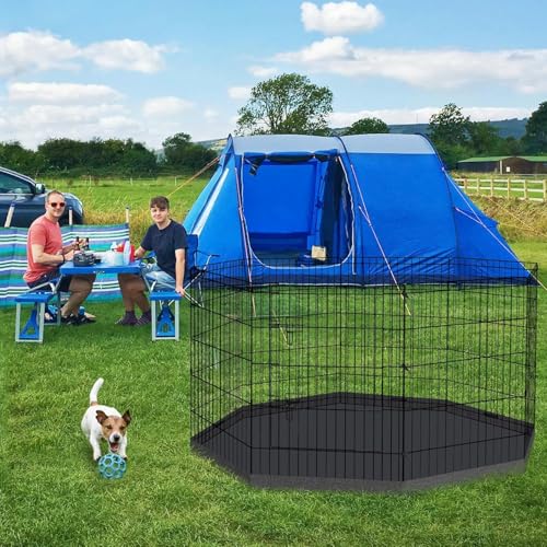 Artmalle 30-Inch Dog Playpen with Bottom Pad, 8-Panel Rustproof Fence | 30-inch rustproof 8-panel dog playpen with bottom pad, foldable setup and flexible shapes for indoor or outdoor use. - style: 24'' x 30'' with Bottom cover