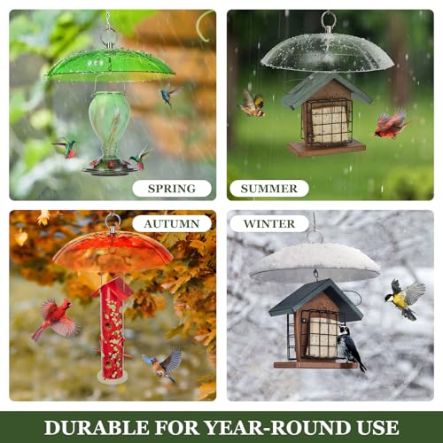 Kingsyard Weather Squirrel Baffle for Bird Feeder Hanging, Rain Guard Cover | 11.5 in, Made of Sturdy Plastic, Metal Hook, Ready to Use, Fits Most Feeders Outdoors, Weatherproof, Easy to Clean, Red - color: Red