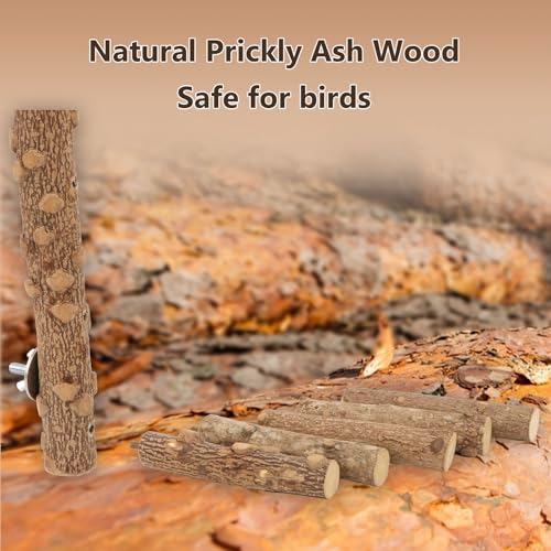 Hypeety Bird Ladder Perch for Cage Natural Wood Climbing and Chewing Toy | Anti-slip surface, climbing bridge, exercise ladder, fit most cages, for parakeets/cockatiels/lovebirds, play/stand/climb toy