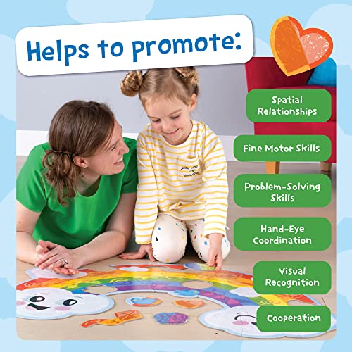 Peaceable Kingdom Jumbo Rainbow Floor Puzzle 35 Pieces | A 35-piece floor puzzle that builds focus and patience. Ages 3+. - style: Rainbow