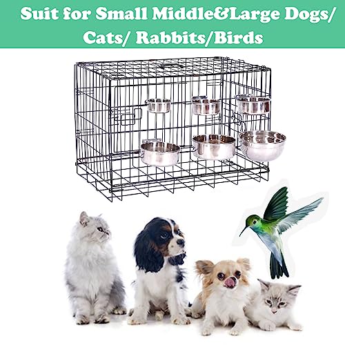 Love Dream Dog Crate Bowl Removable Stainless Steel Pet Kennel Hanging Bowl | Durable Anti-Spill Pet Metal Bowl Hanging Water Food Bowls with Clamp Holder for Small Medium & Large Dogs Rabbits or Birds - color: 5.5“*2.2”