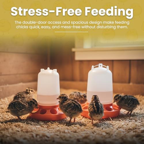 Chicken Brooder Box for Chicks, 6-in-1 Chick Starter Kit, 45" Large Chicken Brooder Pet Tent, Chick Coop for 10-15 Chicks with Feeder, Waterer & Cleaner, Indoor Chick Pen