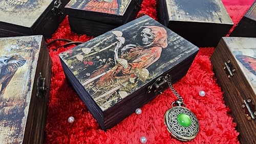 RK Collections Gothic Celestial Black Magic Wooden Boxes (Skeleton) - style: Skeleton