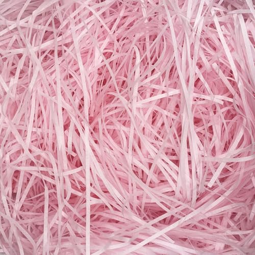 PEVOGON Easter Grass Bulk Filler Paper Shreds for Easter Basket Gift Packaging Filling Egg Stuffer Party Supplies(Pale Pink) - color: Pale Pink