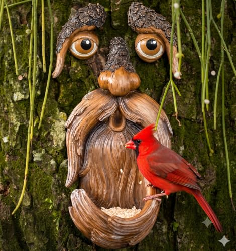 Tree Face, Tree Faces Outdoor, Tree Art, Tree Decorations Outdoor, Tree Faces, Tree Stump Decor, Face for Tree Trunk, Outdoor Tree Decorations, Tree face Decor, Tree Faces Decor Outdoor, Tree Eyes - style: Tree Face bird feeder 1