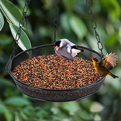 Bird Feeder, Hanging Bird Feeders for Outdoors Metal Mesh Birdfeeder Tray | Metal Mesh, Birdfeeder Tray