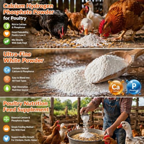 Dicalcium Phosphate Feed Grade, Calcium & Phosphorus Mineral Supplement, Livestock and Poultry Feed Additive for Cattle, Sheep, Chicken, Duck and Backyard Farm Animals 16 oz (16 oz)