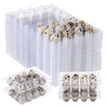 60 Pcs Quail Egg Cartons, Cheap Bulk Plastic Square Dozen Egg Carton | Classical 3x4 Style Holds Up to Twelve 12 Count Small Quail Pigeon Eggs, Boxes Tray Basket Container for Refrigerator