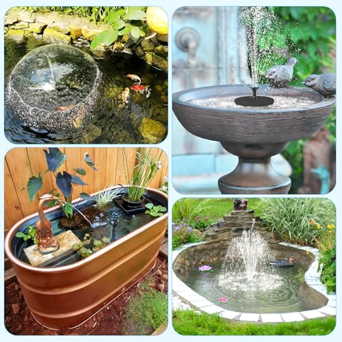 Biling 6.5W Solar Fountain for Bird Bath Attracts Birds with Flowing Water | Solar Water Pump with Multiple Nozzles, DIY Solar Water Feature for Garden Yard Small Fish Pond - size: 6.5W