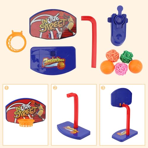 Hypeety Bird Intelligent Mini Basketball Rack Training Toy for Parakeets | Mini hoop and 5 balls, with a ball launcher, easy to install, interactive training exercise, for parrots/cockatiels/conures - color: Mini Basketball