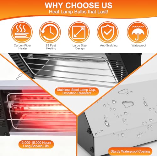 450W Heat Lamp for Chickens, Carbon Fiber Heater for Chick Brooder | Hanging Chicken Coop Heater, Adjustable Temp & Time & Height, Chicken Brooder Heating Lamp for Poultry, Livestock & Pets