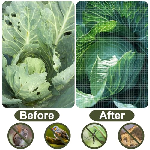 Rohuis Garden Netting Pest Barrier, 10x50 FT Ultra Fine Mesh Insect Netting | Plant Row Cover for Raised Beds, Vegetables, Blueberry Bushes and Fruit Trees,Use for Greenhouse,Seedlings,Porch and Balcony