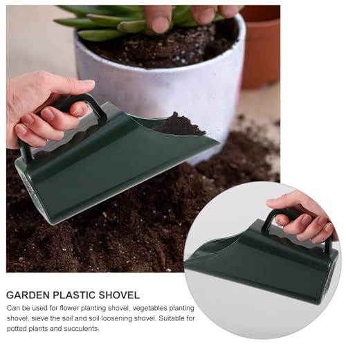 Angoily Garden Soil Shovel with Sieve Mesh 8.54 Inch Plastic Bucket Shovel for Flower Succulents and Vegetable Planting Soil Scooper and Loosening Tool