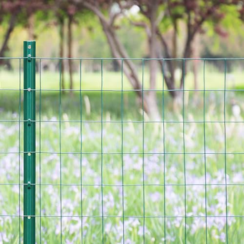 Green PVC Coated Welded Wire Fence 24" x 25' Roll, 2"x3" Mesh, 16 Gauge | Vinyl Coated Garden Fencing, Yard & Pet Barrier, Chicken Wire Fencing, Dog Enclosure Mesh, Vegetable Plant Protector - color: Green, size: 2''x3'' 16GA 24''x25'
