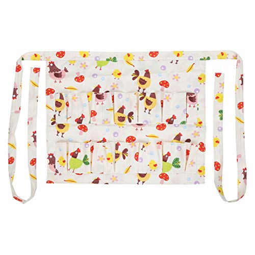 Jeanoko Eggs Collecting Apron Durable Cotton Twill Multiple Pockets for Egg Gathering and Holding Suitable for Farms and Kitchens (Large)