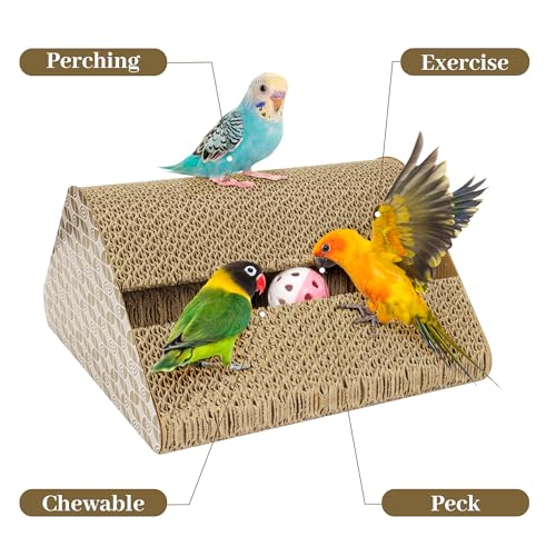 OSWINMART Parrot Cardboard Toy with Jingle Ball - size: LARGE size