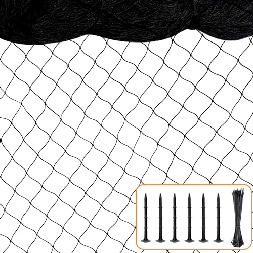 BSTPCOO 100'x100' Bird Netting for Chicken Coop, Nylon 3/4" Mesh Bird Net | Poultry Netting Chicken Nettings Roof Hawk, Deer Fence Garden Netting for Blueberry Bushes, Fruits Trees - size: 100'×100'-3/4''