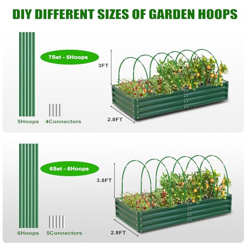 Garden Mesh Netting Kit, 10x30FT Green Ultra Fine Netting & 6 Sets 8FT Fiberglass Garden Hoops with Stake, Garden Netting with Frame for Raised Beds, Garden Hoops and Netting, Row Cover, Plant Barrier - color: Green