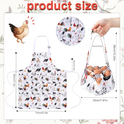 Egg Collecting Apron, 15 Pockets Egg Collecting Holding Apron | Egg Apron Chicken Eggs Gathering Basket with 7 Pouches for Farmers Chicken Duck Goose Eggs