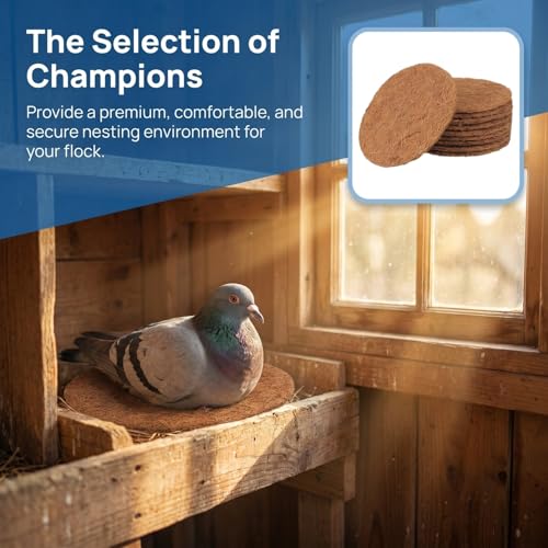 POPETPOP 10 Pcs Pigeon Nest Pads, Natural Coconut Fiber Bird Breeding Mat, Bird Egg Mat for Parakeet Chicken Breeding Hatching - Pigeon Supplies