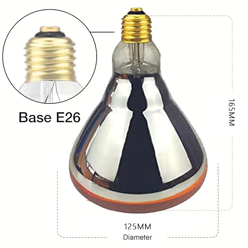 2 Pack 250W Heat Lamp Red Infrared Bulbs Glass Lamp Bulb for Food Service, Brooder Bulb, Chicks, Pet, Bathroom, Light Therapy Use E26 Base, Flood Light Heat Lamp. - color: Red-250w