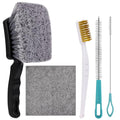 5P Bird Bath Brush Kit, Hard Silk Bristle Bird Bath Cleaner Brush | 1P Hard Silk Bristle Bird Bath Brush, 2P Hummingbird Feeder Scrub, 1P Steel Wire Scrub, 1P Clean-cloth For Bird Bath Cleaner