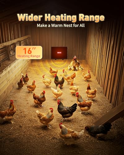 PETNF Chicken Coop Heater 140 Watts Radiant Heat Chicken Heater Energy Efficient Design Safer Than Brooder Lamps Heater for Chicken Coop, Heating Wire UL-Compliant Two Ways to Use, 11.81''x15.74'' - color: Light black-ChickenNestHeater