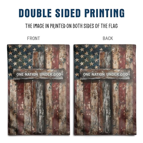 Patriotic American House Flag One Nation Under God Christian Garden Flags for Outside 28 x 40 Double Sided Large 250 Anniversary USA 4th of July Independence Memorial Day Decor - color: july-nation