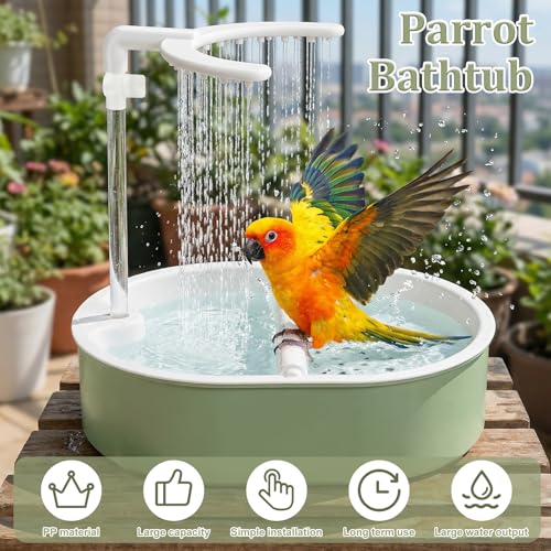 Electric Parakeet Bird Bath for Cage Indoor, Bird Shower Bath Large Capacity Circulating Water USB Electric Circulating Water Bird Bathtub for Lovebirds, Cockatiels, Finches, Conure & Budgies