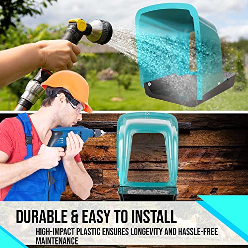 Nesting Boxes for Chicken Coops | Roll Away Hen House for Laying Eggs | Durable Plastic Chick Brooder Box with Perch & Pull Out Egg Tray for Poultry Farm | Chicken Coop Accessories (Pack of 5)