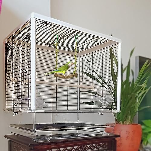 Bird Swing Stand Bird Perch Stand Parrot Rope Swing Hanging Toy Cage Toys Training Stand Holder Exercise Stand Bird Chewing Toy for Lovebird, Budgie Conure Finches Lovebird Cockatiel, 7.9 x 7.1 Inch