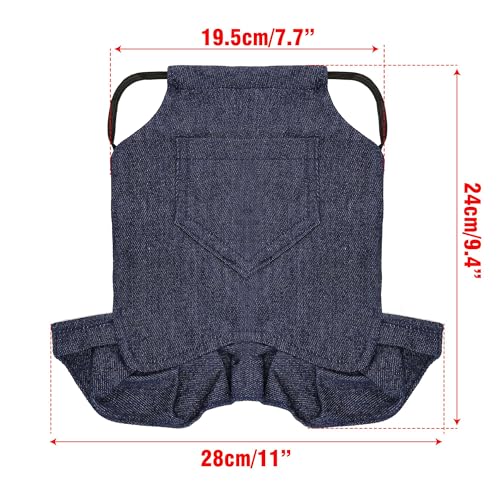 BuleVina 3PCS Chicken Saddle for Hens, Comfortable Denim Aprons Clothes with Adjustable Strap, Poultry Wing Feather Back Protector Reusable Saddle Vest Jacket Keep Hens Warm Care Supplies