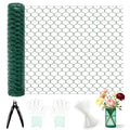 Chicken Wire for Floral Arrangements, Green Flower Mesh Netting | 15.7 x 394 inch, PVC Coated, Poultry Garden Fence Mesh, w/Zip Ties Pliers Gloves, Plant Protectors from Animals, DIY Crafts - size: 15.7 x 394 inch