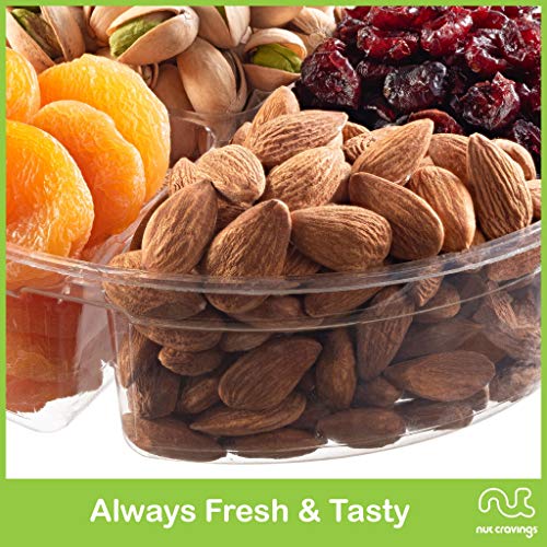 NUT CRAVINGS - Dried Fruit & Mixed Nuts Gift Basket (4 Assortments) | Green Ribbon Food Arrangement, Healthy Snack Care Package, - style: 4. Green Ribbon - Classic (4 Piece Assortment)