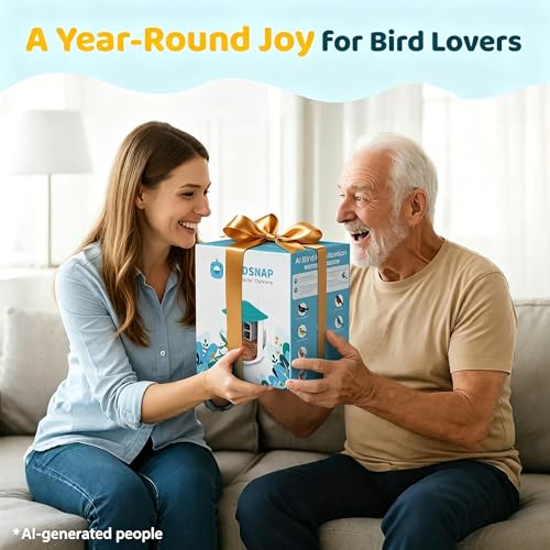 birdsnap® TUC Bird Feeder with Camera Solar Powered 2K Video with 32GB Card | AI Bird Species Identification, Squirrel-Proof, IP65 Waterproof, Outdoor Wireless, 2.4G WiFi, Gift for Mom Dad Bird Lovers - color: Blue