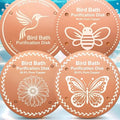 OICEME Bird Bath Purification Disk Pure Copper Backyard Outside Solar Power Wild Hummingbird Pedestal Fountain Cleaner Outside Humming Bee Feeder Cage Dispenser Ground Women Lover Gift - color: Copper 4PCS Bird&Butterfly&Daisy&Bee