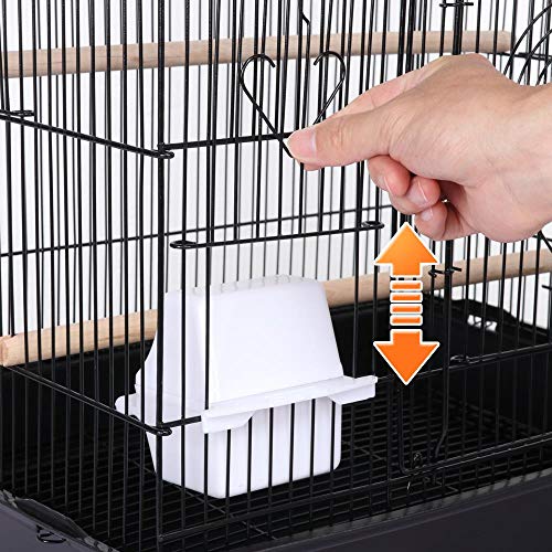 Yaheetech Bird Cage 64'' Medium Small Parrot Parakeet Bird Cages with Detachable Rolling Stand for Parrot Lovebirds Finches Parakeets Budgie Parrotlet Conures, Pet Flight Birdcage - color: Black