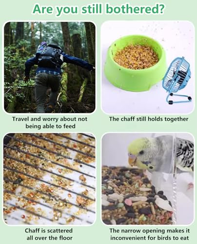 Hamiledyi No Mess Bird Feeder Automatic Transparent Acrylic Parrot Seed Food Container with Perch Bird Cage Accessories for Parakeet Finch Lovebirds Budgies Canary - color: Transparent Feeder