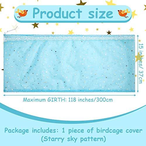 Shappy Large Bird Cage Cover, Bird Cage Seed Catcher, Adjustable Star Pattern Nylon Mesh Net for Parrot Parakeet Macaw Pet Supplies(Blue) - color: Blue