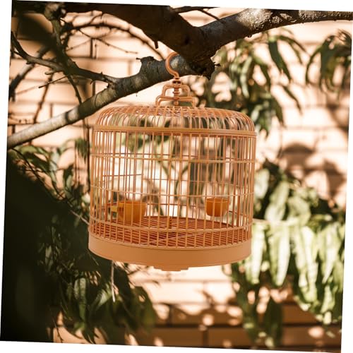 Vintage Hanging Bird Cage Round Decorative Bird Cage for Parakeets and Other Pets Multi-Functional Lightweight Design for Home Decor