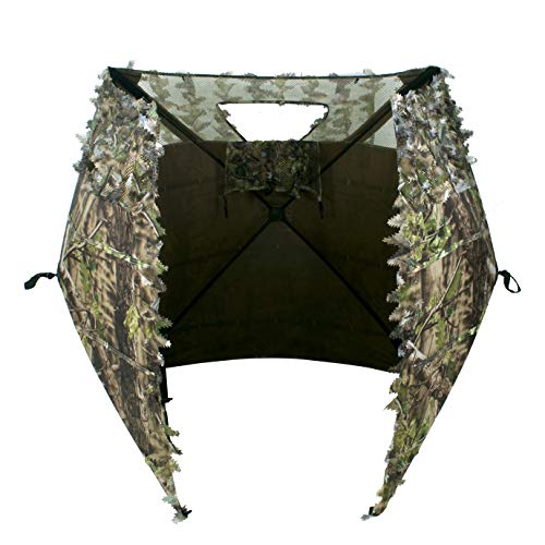 AUSCAMOTEK Pop Up Ground Blind for Deer Duck Turkey Hunting Portable Quick Setup Lightweight Green/Brown/Dry Grass Ground Peg Included - color: Green Leave