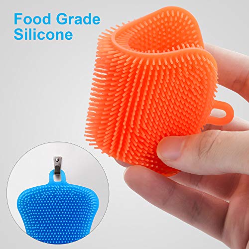 3PCS Silicone Dish Sponges, Multi-Purpose Kitchen Gadget Brush | Silicone Dish Sponges,Multi-Purpose and Efficient Sponge Kitchen Gadgets Sponges,,Especial Delicate Kitchen Sponge Brush