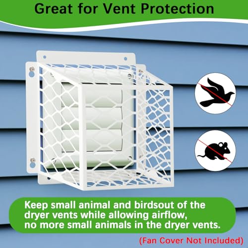 Dryer Vent Bird Guard,Dryer Vent Cover Outside for 3-4 inch Vent Hoods | Universal Outdoor Bird Guard for Dryer Vent & Bathroom Exhaust,Galvanized Steel Bird Cage 7"Lx7"Wx5"H,Prevent Bird From Enter - size: 7"Lx7"Wx5"H, style: White-1PCS