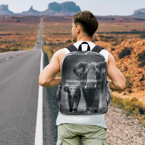 Fustylead Elephant and Baby Elephant Backpack School Laptop Bag Bookbag for Boys Girls Students Daypack Picnic Travel - color: Elephant