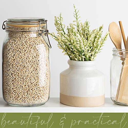 Glass Jar with Airtight Lid 50 oz | Food Storage Jar, Wide Mouth, Leak Proof Kitchen Canister - size: 50 oz