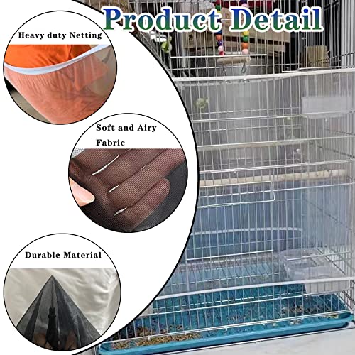 Bird Cage Seed Catcher, Large Bird Cage Skirt Guard, Adjustable Soft Nylon Mesh Bird Cage Netting for Round Square Bird Cages Circumference 60-86Inch