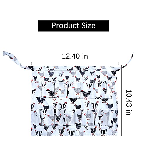 Egg Collecting Apron Chicken Egg Apron for Fresh Eggs Holder Deep Pocket Gifts for People with White Medium