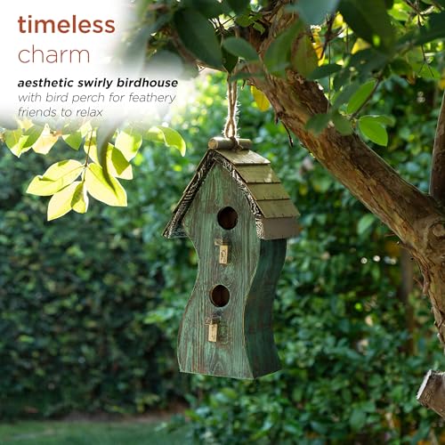 Alpine Corporation Hanging Birdhouse - color: Swirly Green