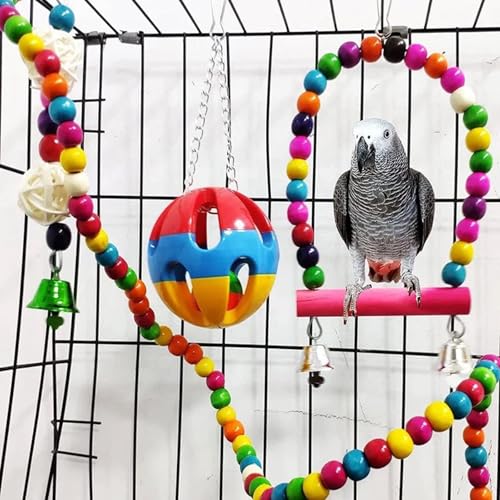 Bird Swing Standing Chewing Training Hanging Toy Hammock Climbing Ladder Drawbridge Birdie Perches Platform for Conure,Cockatiel,Mynah,Love Birds,Finches,Budgerigar,Pigeon - size: 10pcs