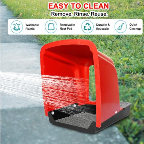 Chicken Nesting Boxes Chicken Laying Boxes with Egg Roll Out Nesting Boxes for Chickens Coop Nest Box Large, Easy to Install, Waterproof and Durable (Red, 6 Pack) - color: Red, size: 6 Pack